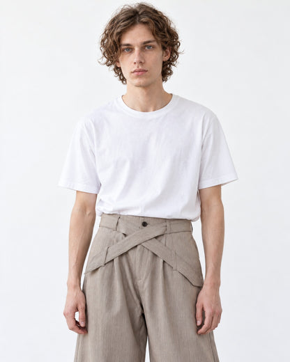 Wrap-Waistband Wide-Leg Pants