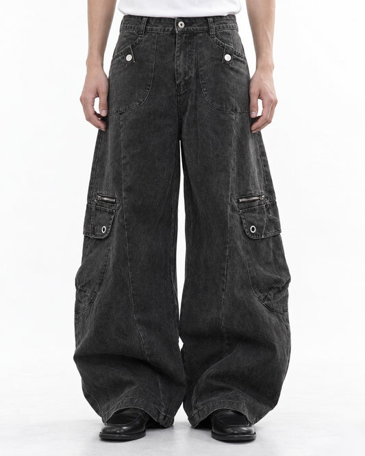 Rivet-Detail Workwear Pants