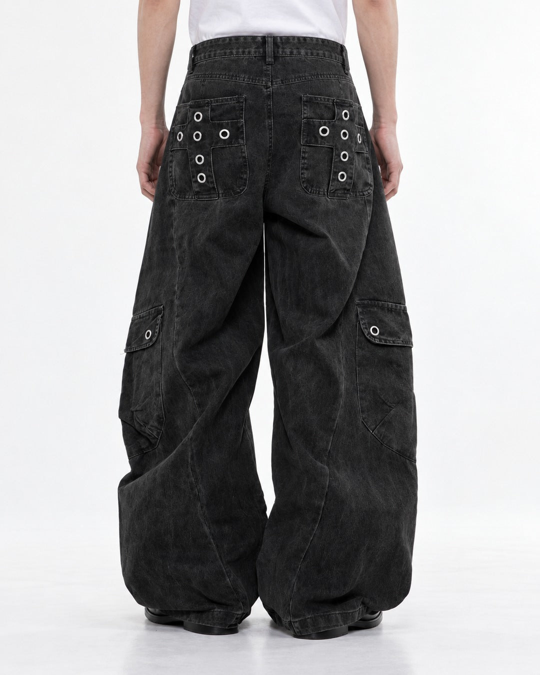 Rivet-Detail Workwear Pants