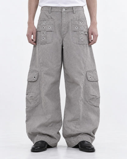 Rivet-Detail Workwear Pants
