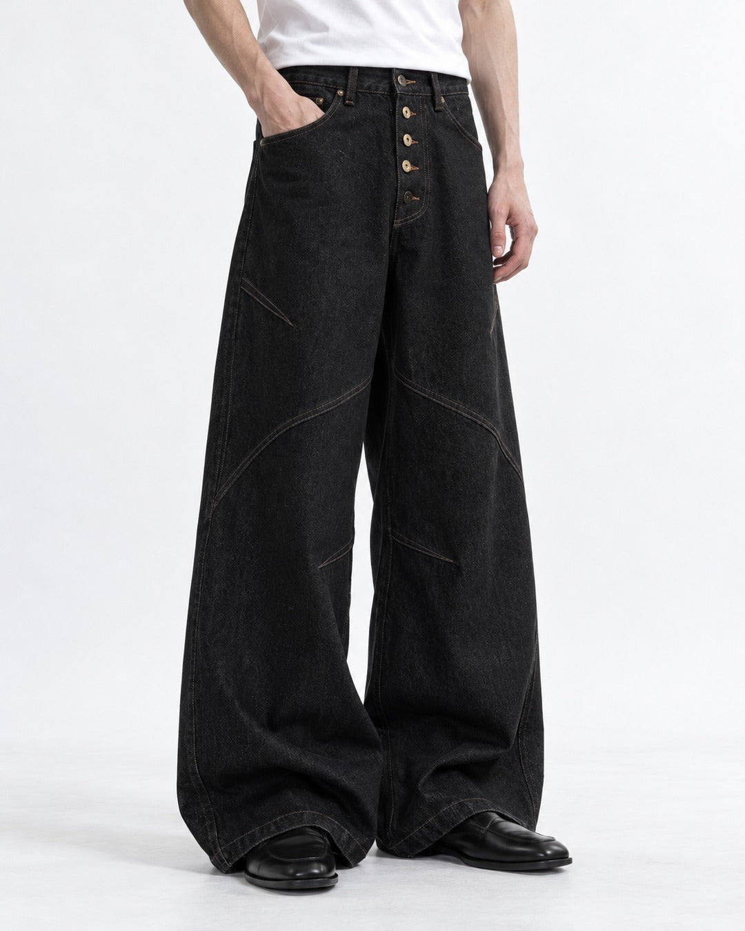 Washed Denim Pants
