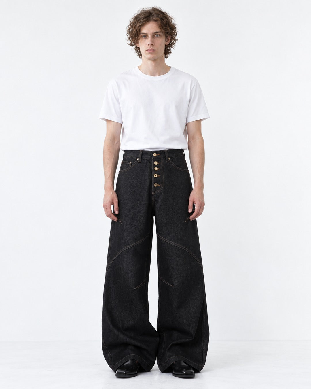 Washed Denim Pants