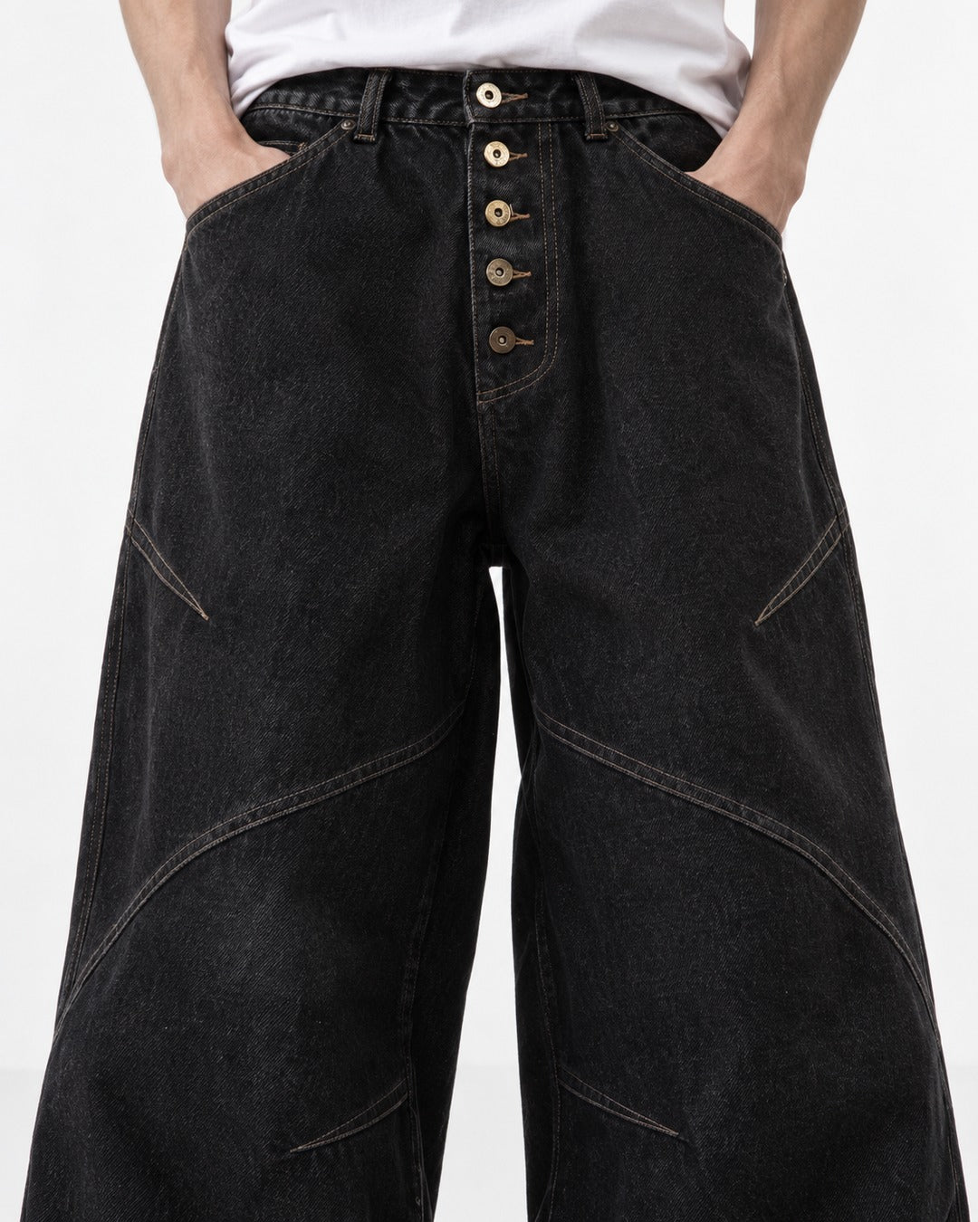 Washed Denim Pants