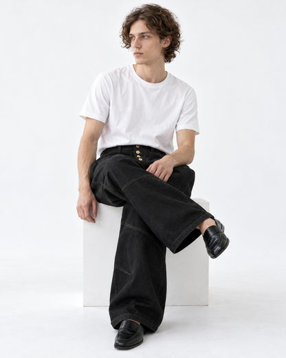 Washed Denim Pants