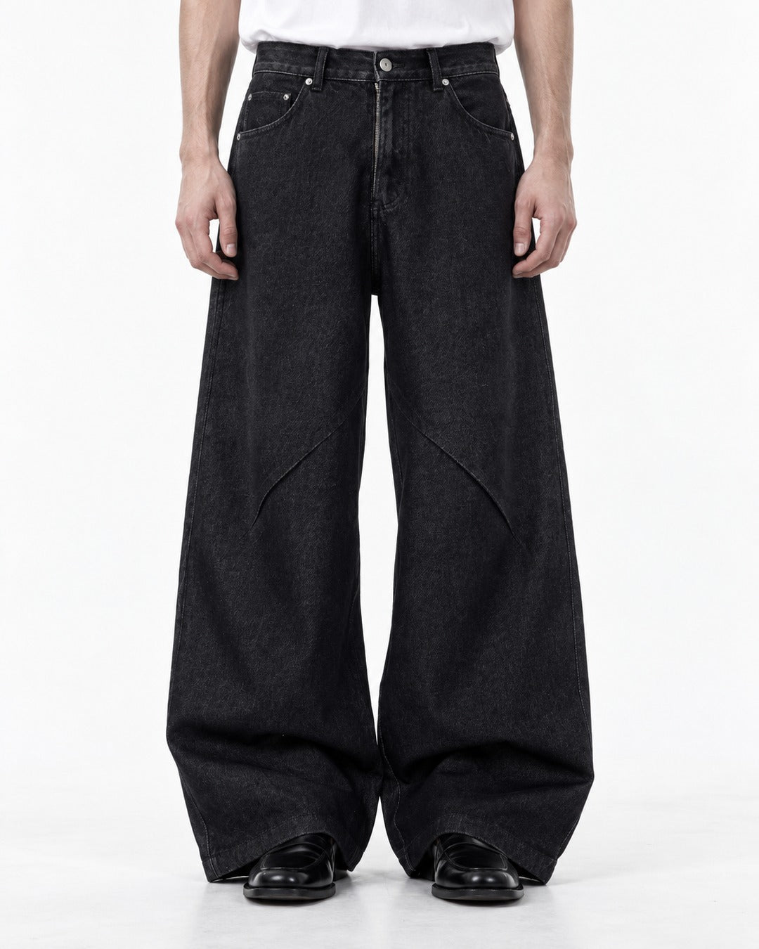 Washed Straight Denim Pants