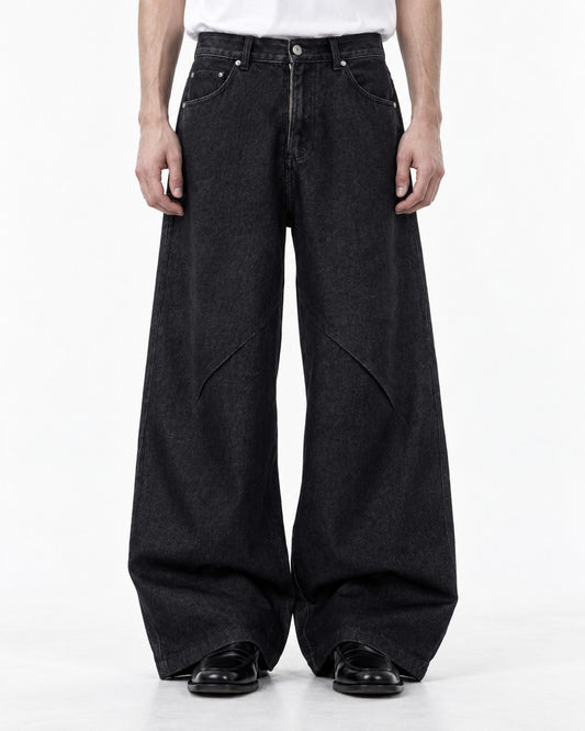 Washed Straight Denim Pants