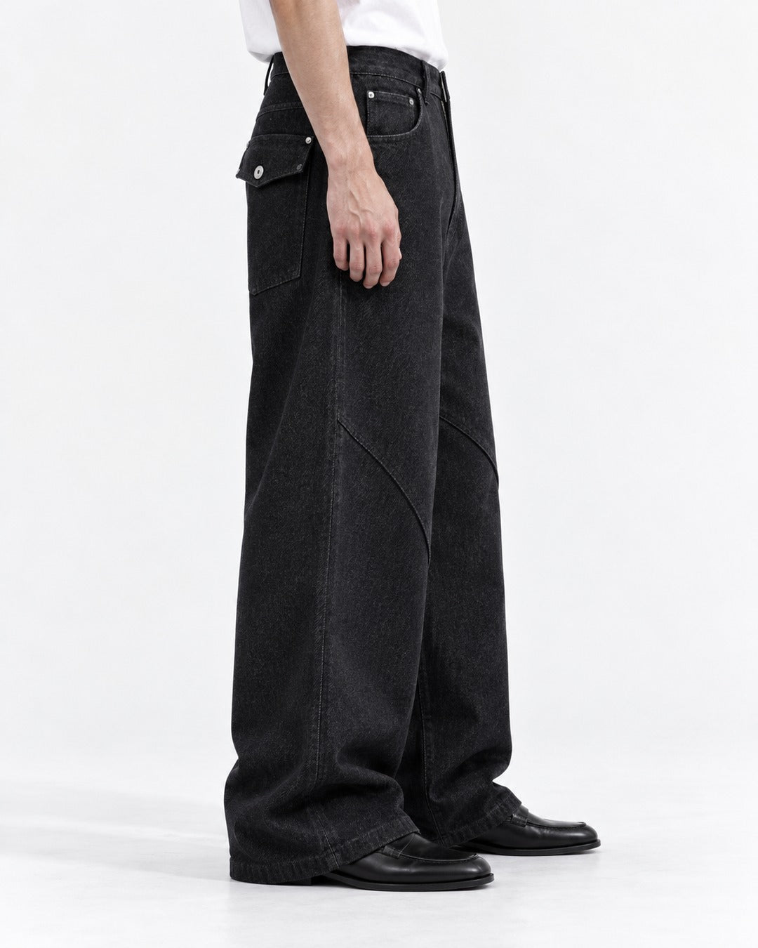 Washed Straight Denim Pants
