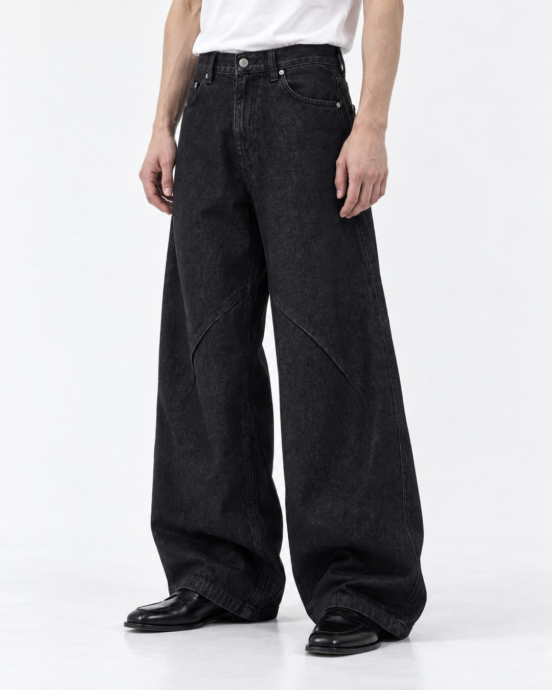Washed Straight Denim Pants
