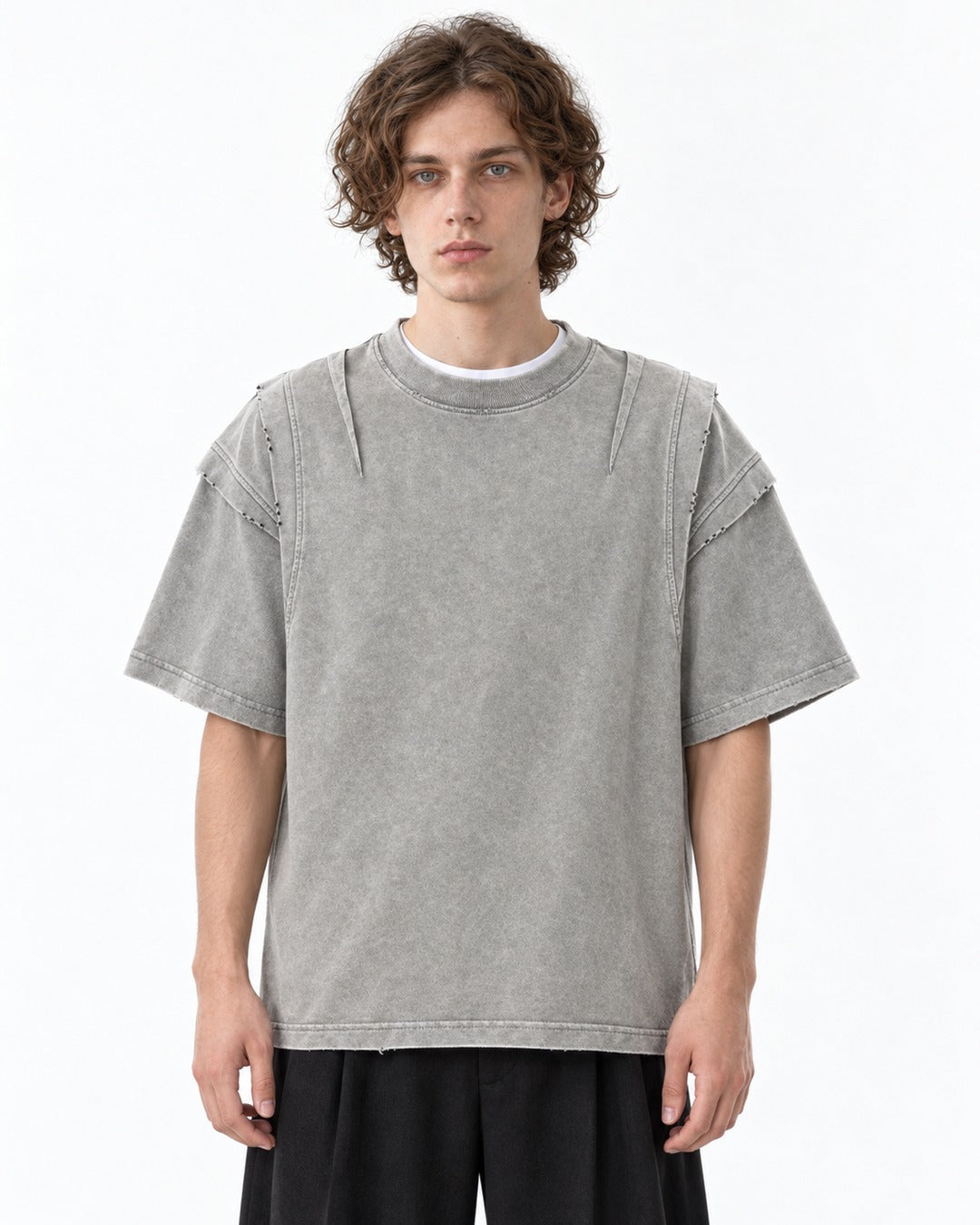 Paneled-Shoulder Tee