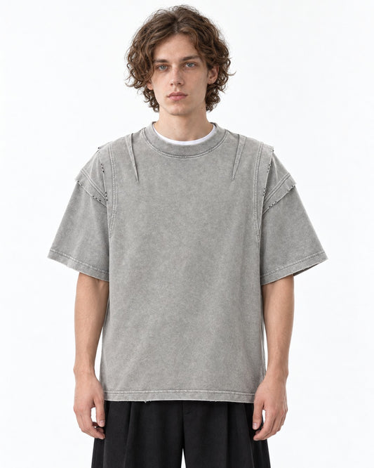 Paneled-Shoulder Tee