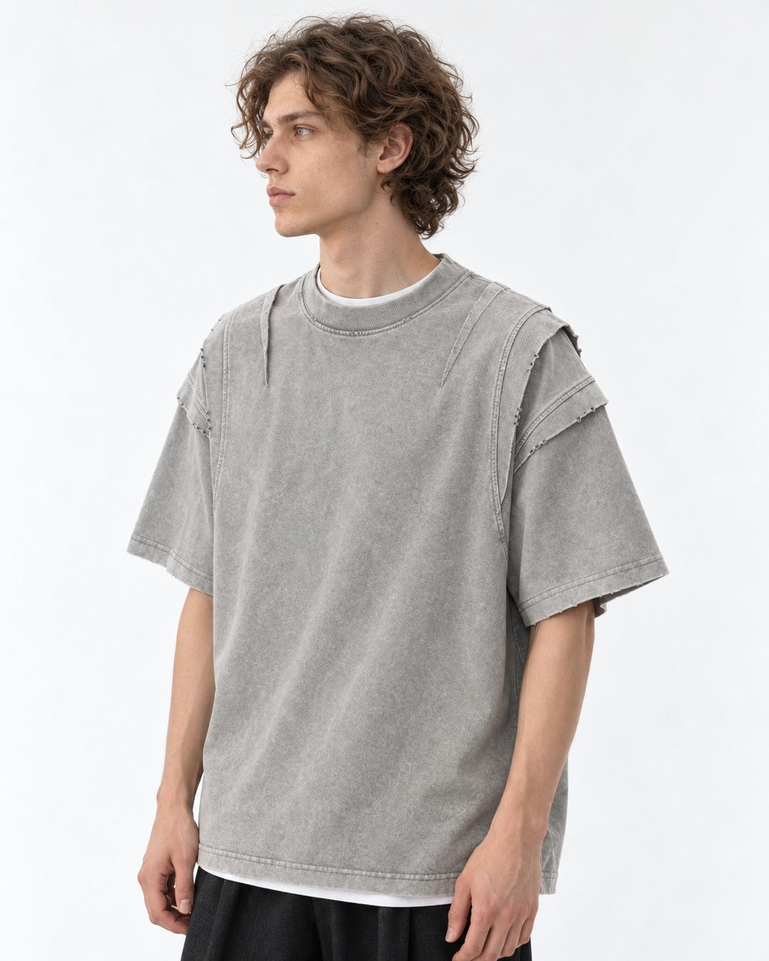 Paneled-Shoulder Tee