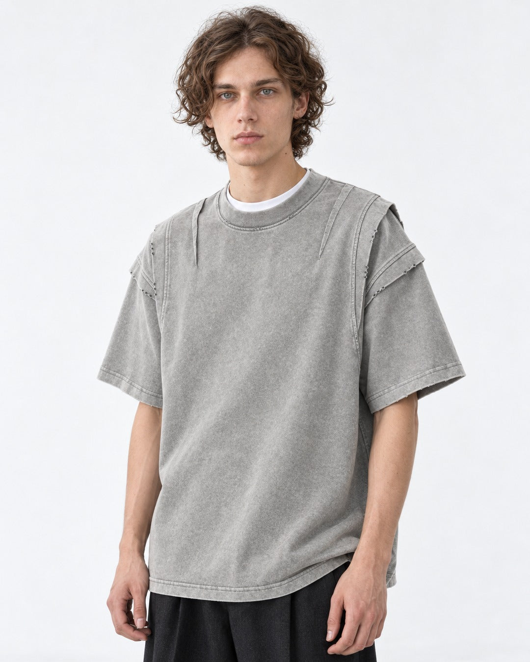 Paneled-Shoulder Tee