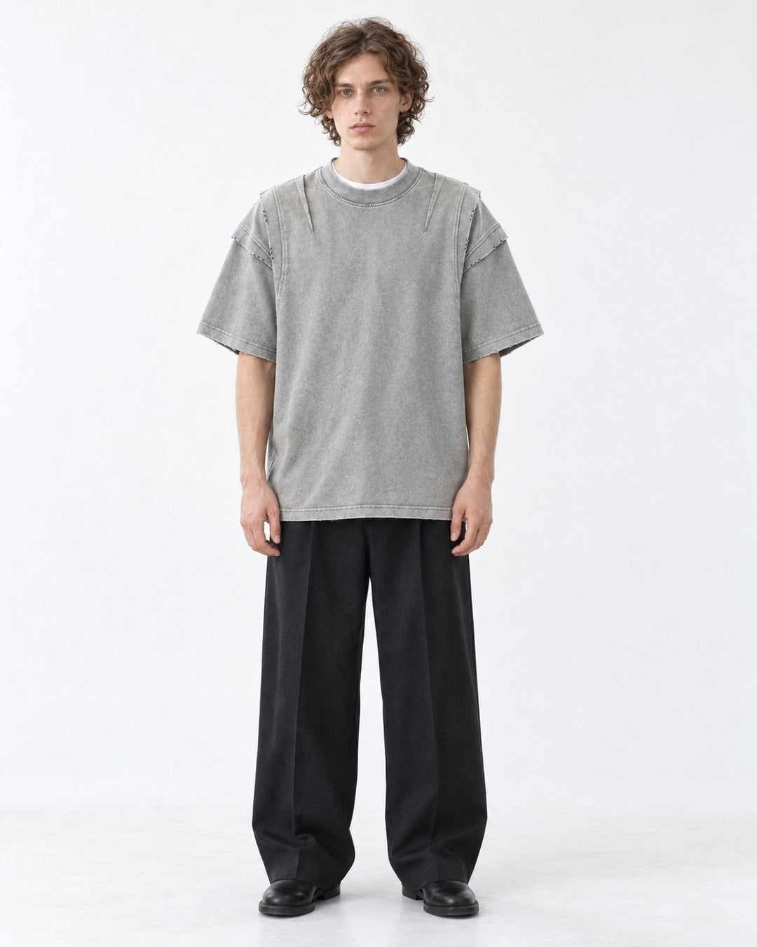 Paneled-Shoulder Tee