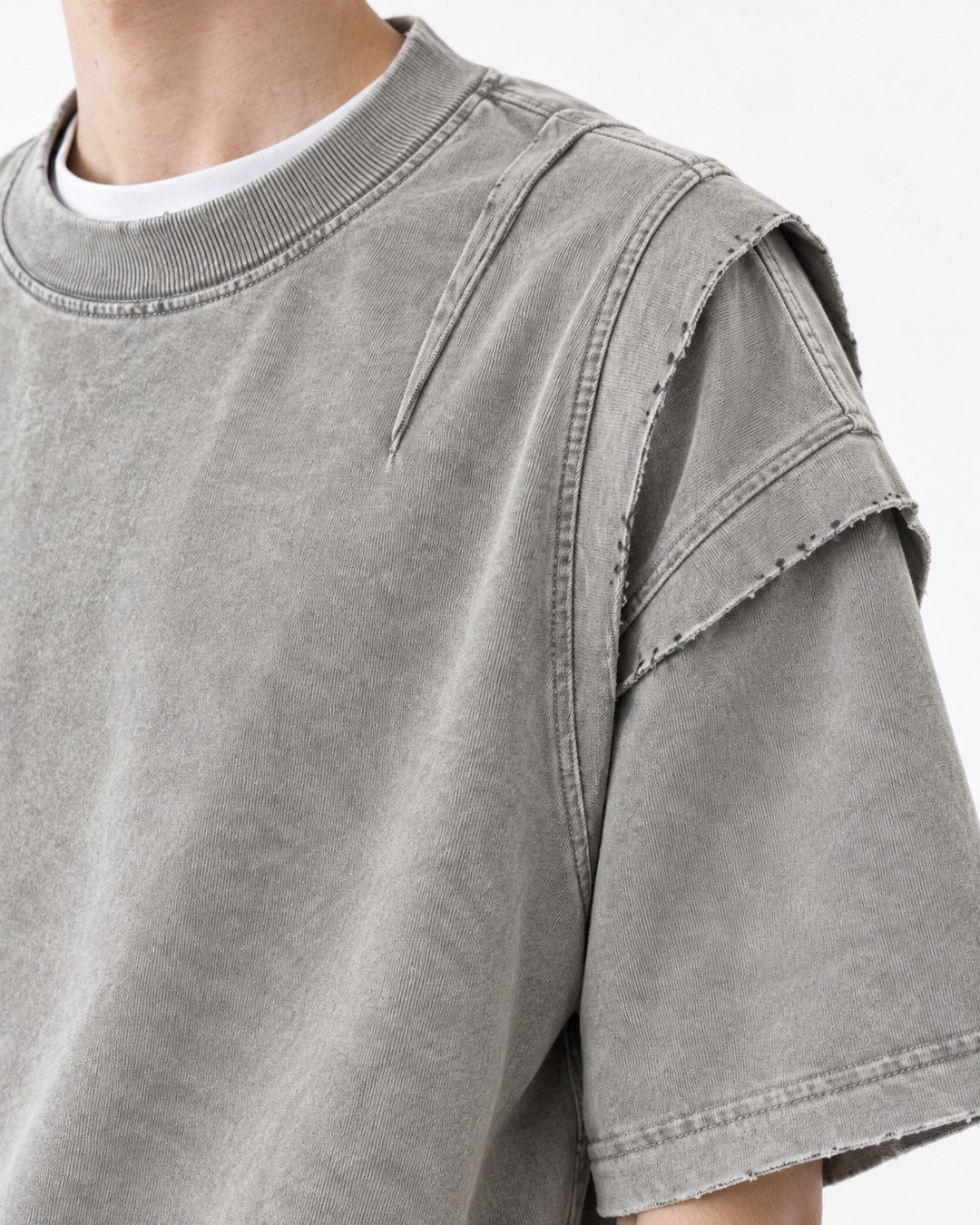 Paneled-Shoulder Tee