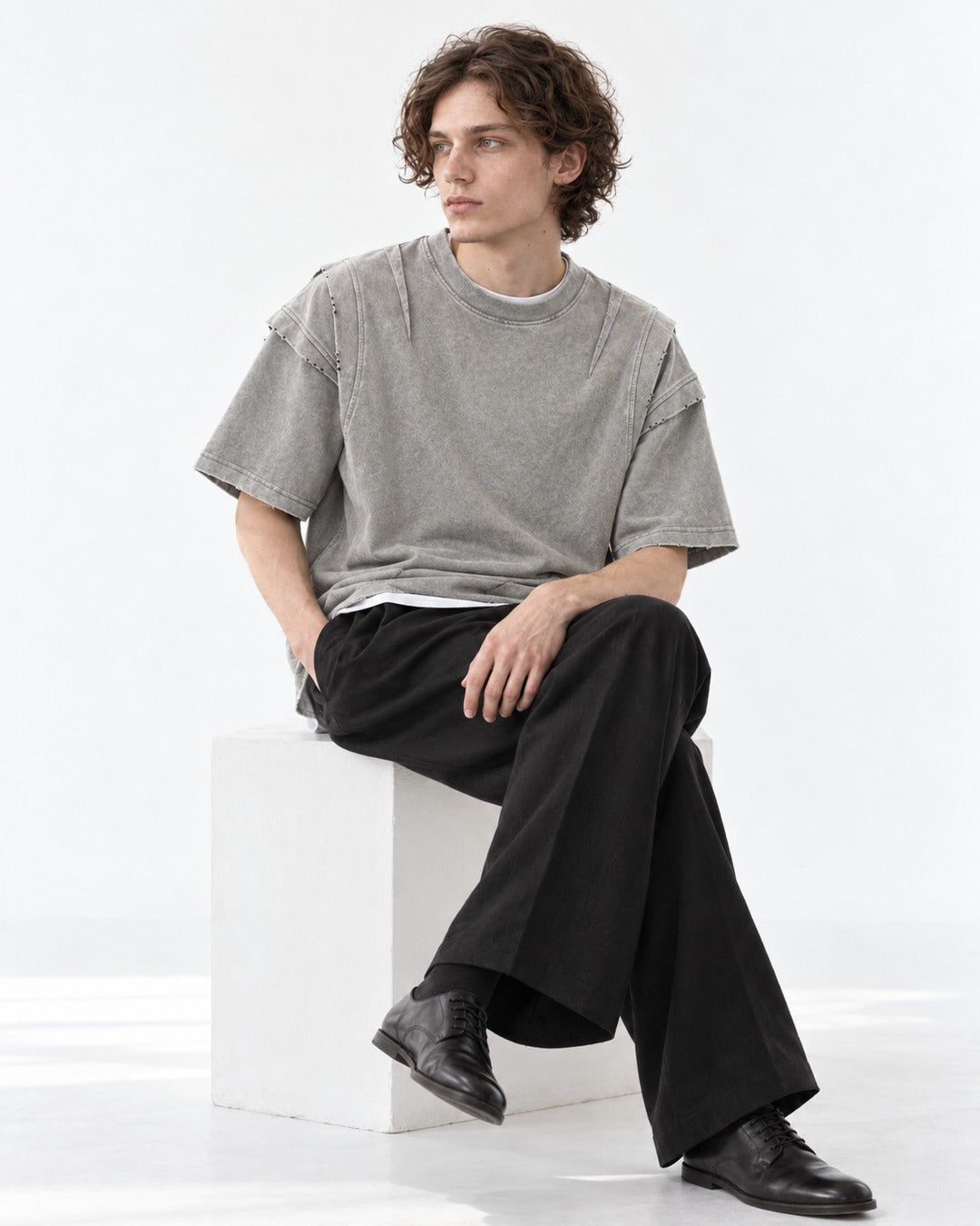 Paneled-Shoulder Tee