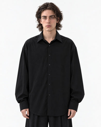 Long-Sleeve Point-Collar Shirt