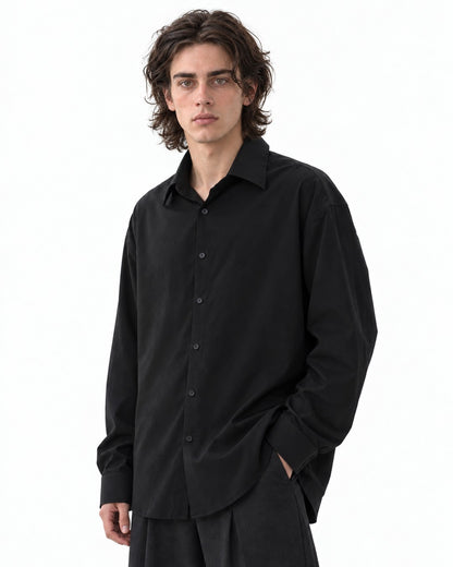Long-Sleeve Point-Collar Shirt