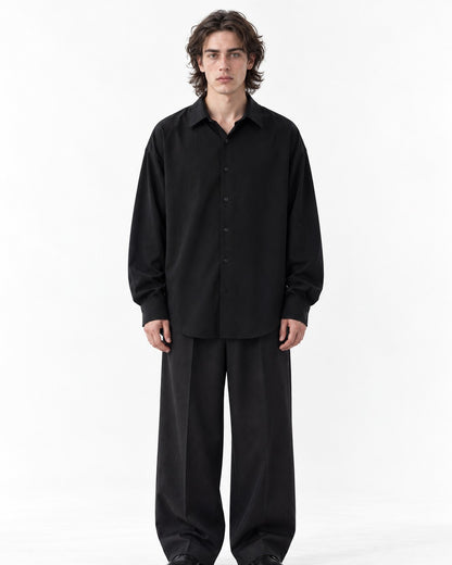 Long-Sleeve Point-Collar Shirt