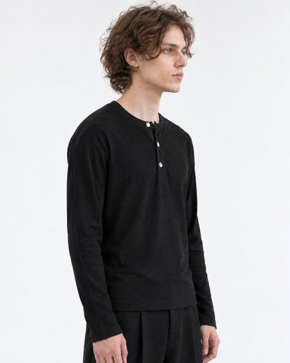 Henley Button-Placket Top