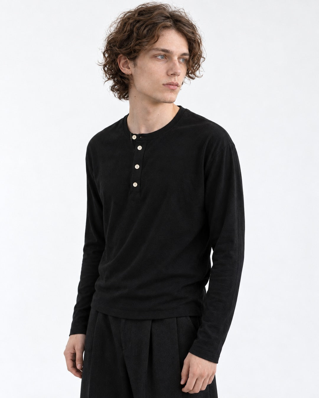Henley Button-Placket Top