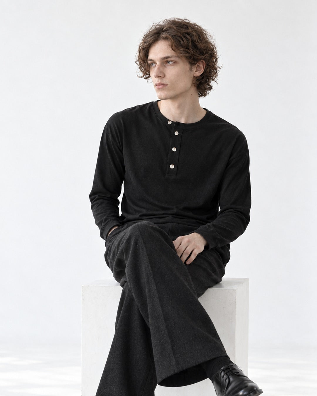 Henley Button-Placket Top
