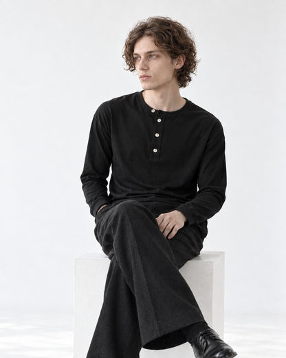 Henley Button-Placket Top
