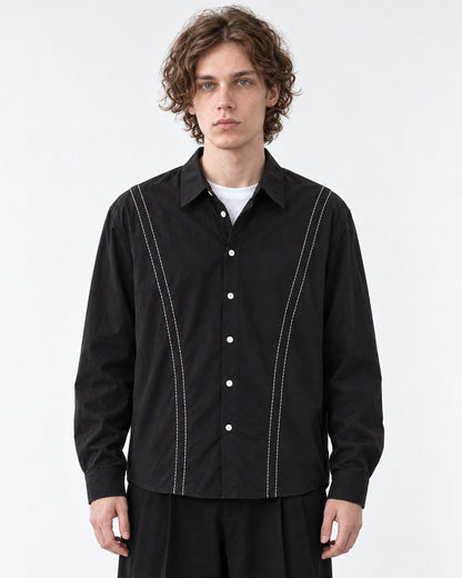 Contrast-Stitch Button-Down Shirt