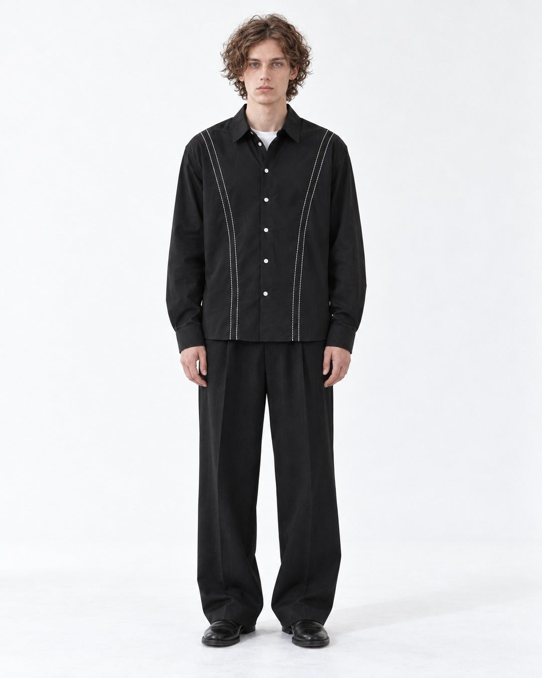 Contrast-Stitch Button-Down Shirt