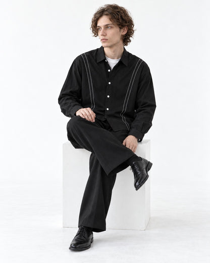Contrast-Stitch Button-Down Shirt
