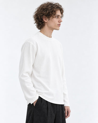 Mock-Neck Ribbed Long-Sleeve Top