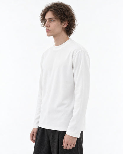 Mock-Neck Ribbed Long-Sleeve Top