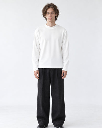 Mock-Neck Ribbed Long-Sleeve Top