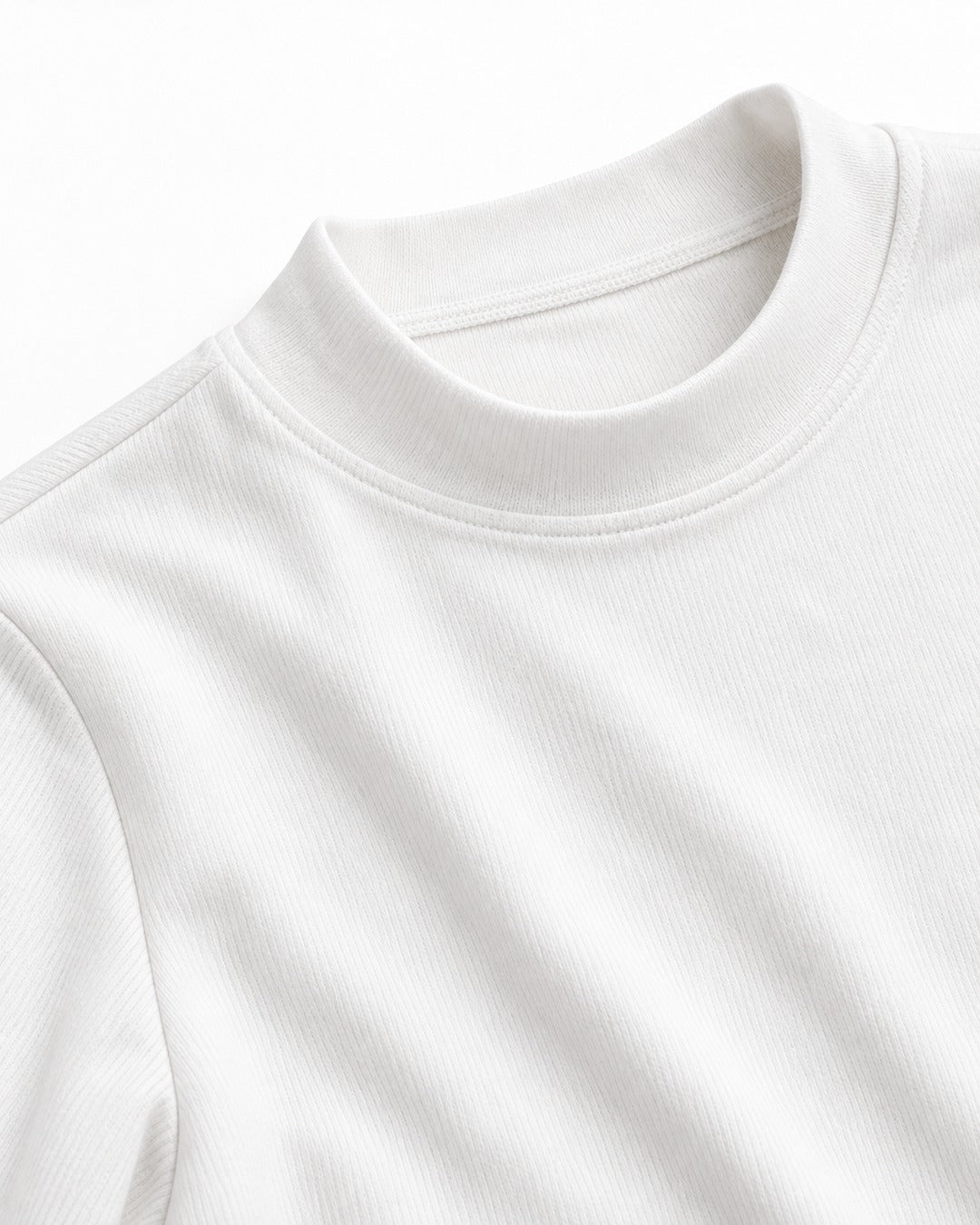 Mock-Neck Ribbed Long-Sleeve Top
