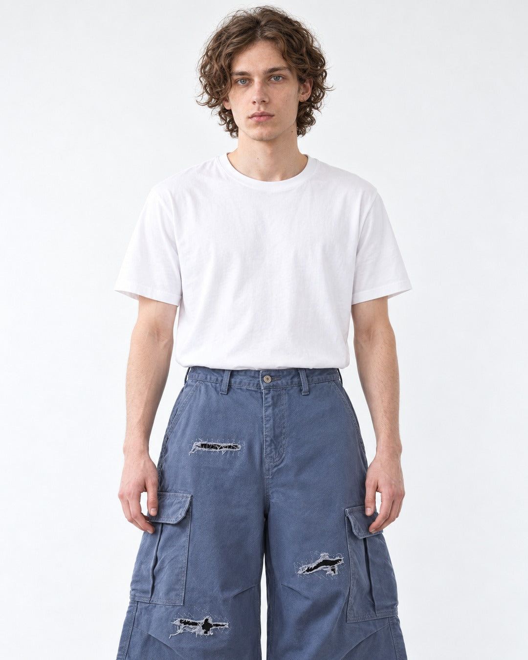 Distressed Cargo Shorts