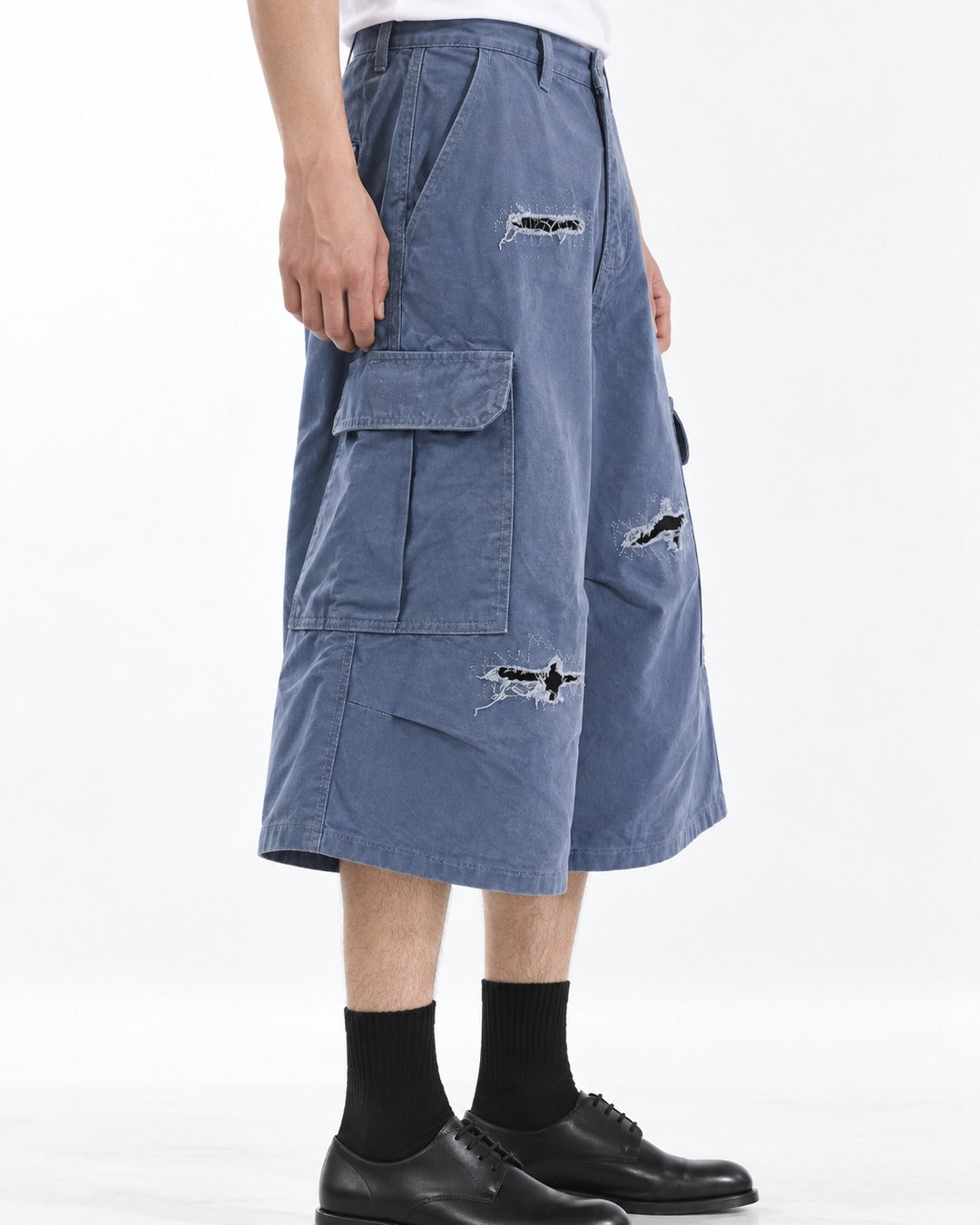 Distressed Cargo Shorts
