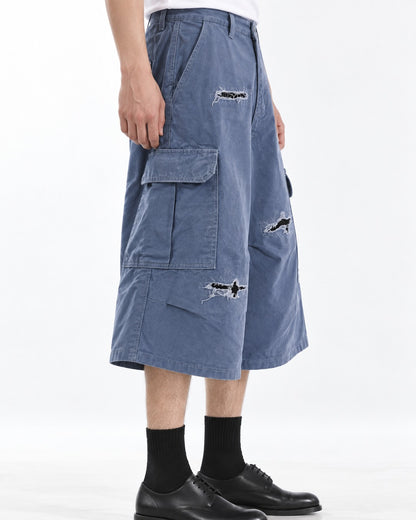 Distressed Cargo Shorts