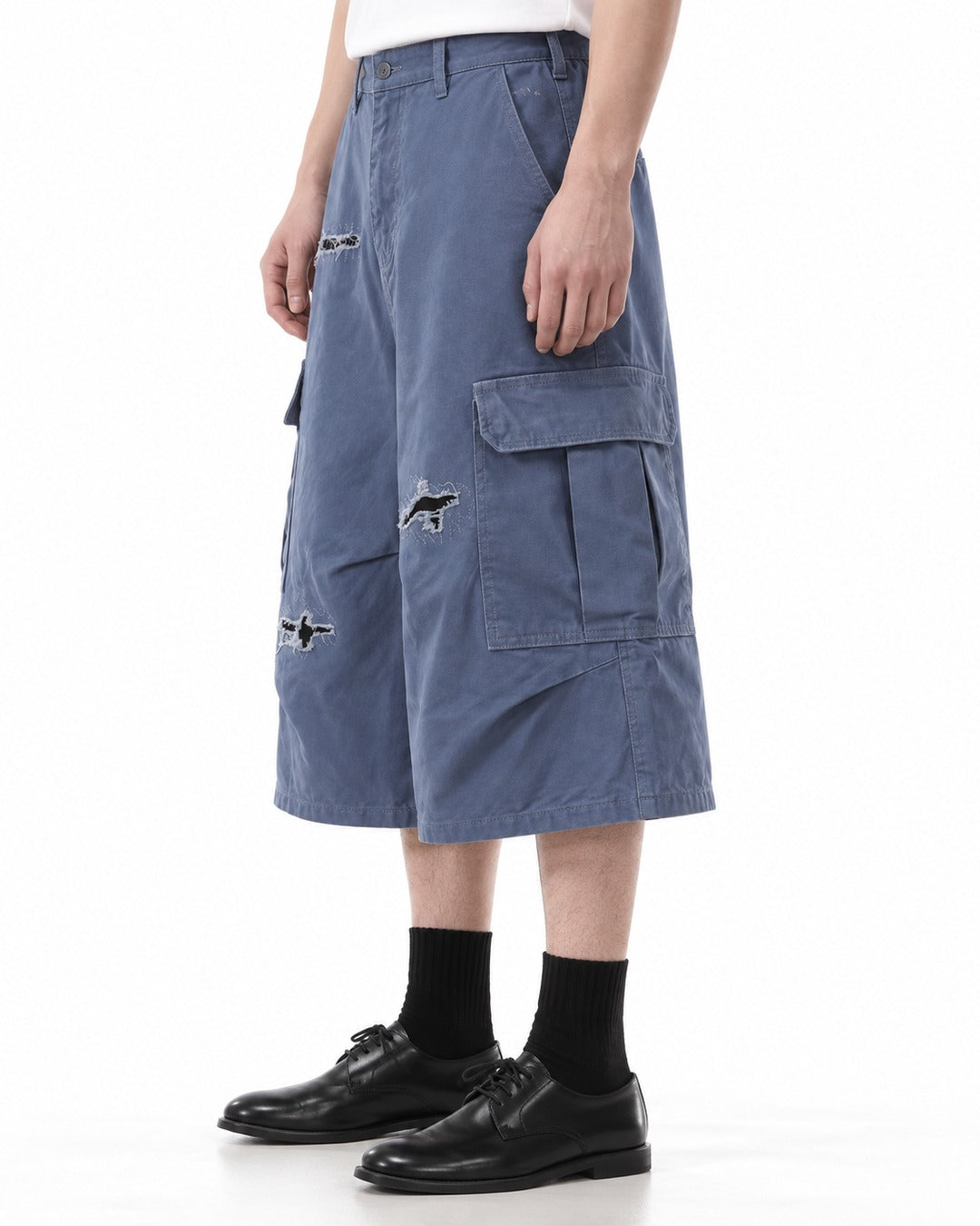 Distressed Cargo Shorts