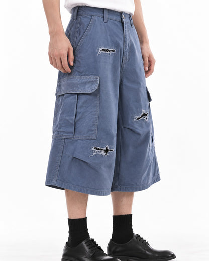 Distressed Cargo Shorts