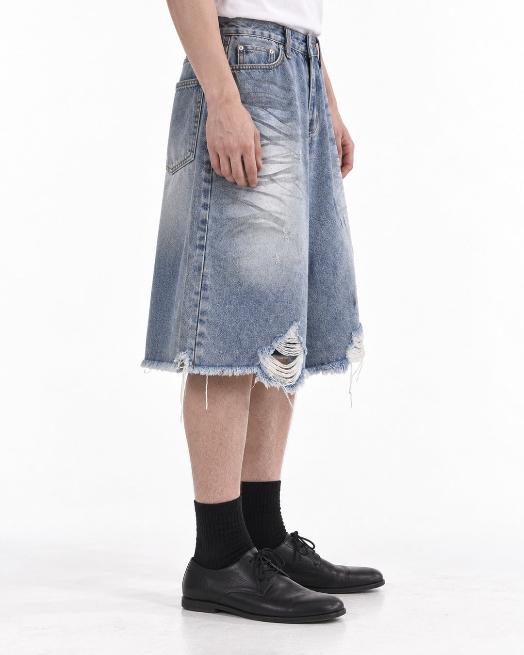 Distressed Denim Shorts