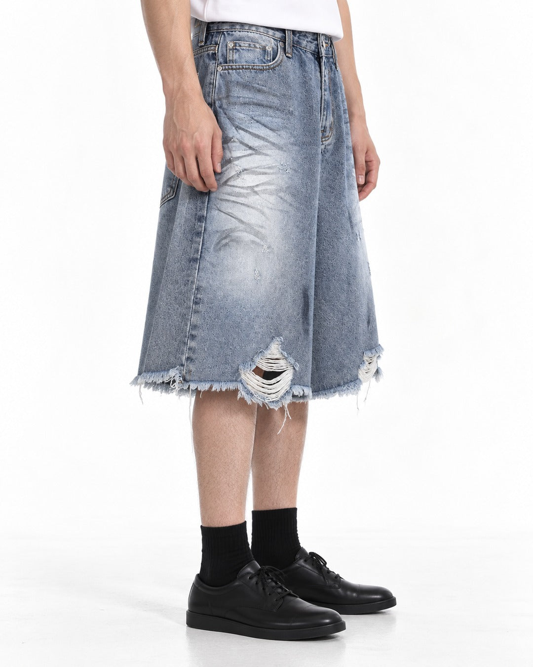 Distressed Denim Shorts