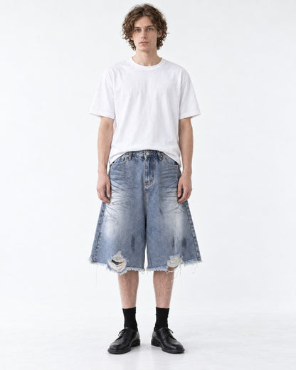 Distressed Denim Shorts
