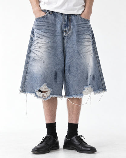 Distressed Denim Shorts