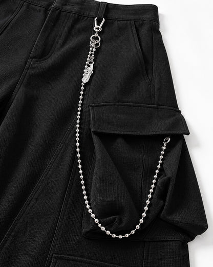 Double Flap-Pocket Wide-Leg Cargo Pants