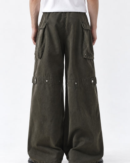 Knee Strap Multi-Pocket Cargo Pants