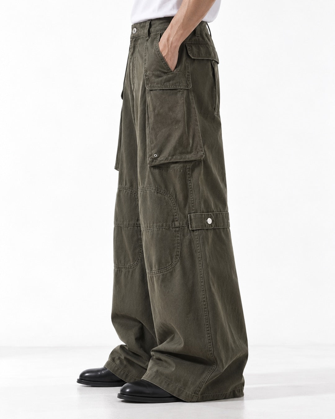 Knee Strap Multi-Pocket Cargo Pants