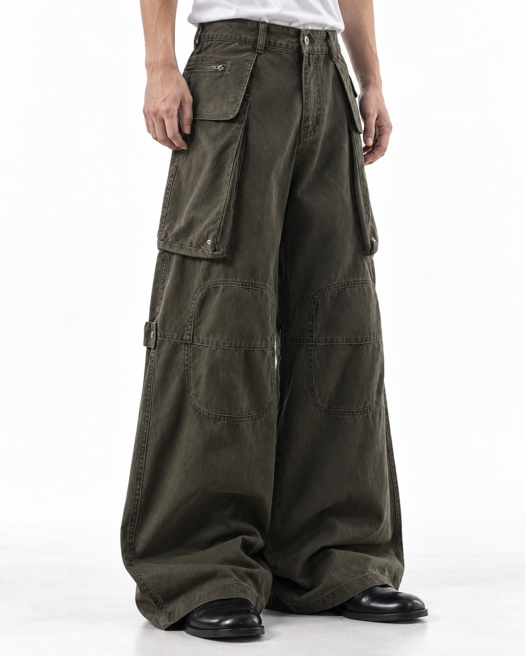 Knee Strap Multi-Pocket Cargo Pants