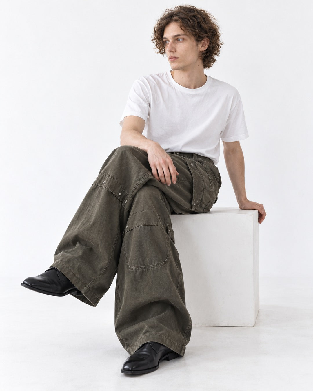 Knee Strap Multi-Pocket Cargo Pants