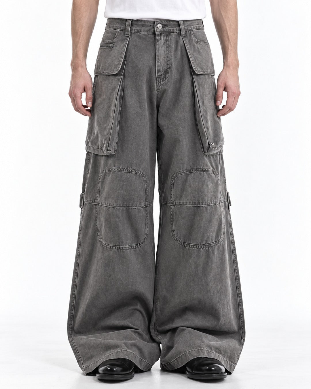 Knee Strap Multi-Pocket Cargo Pants