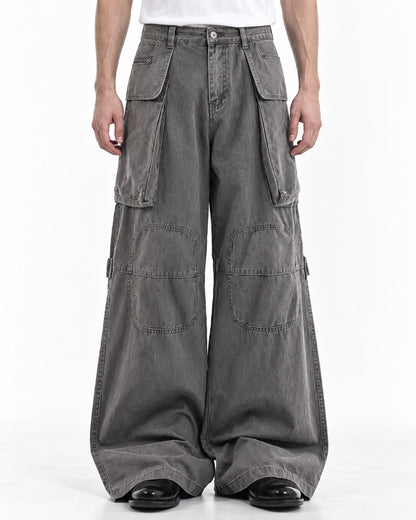 Knee Strap Multi-Pocket Cargo Pants