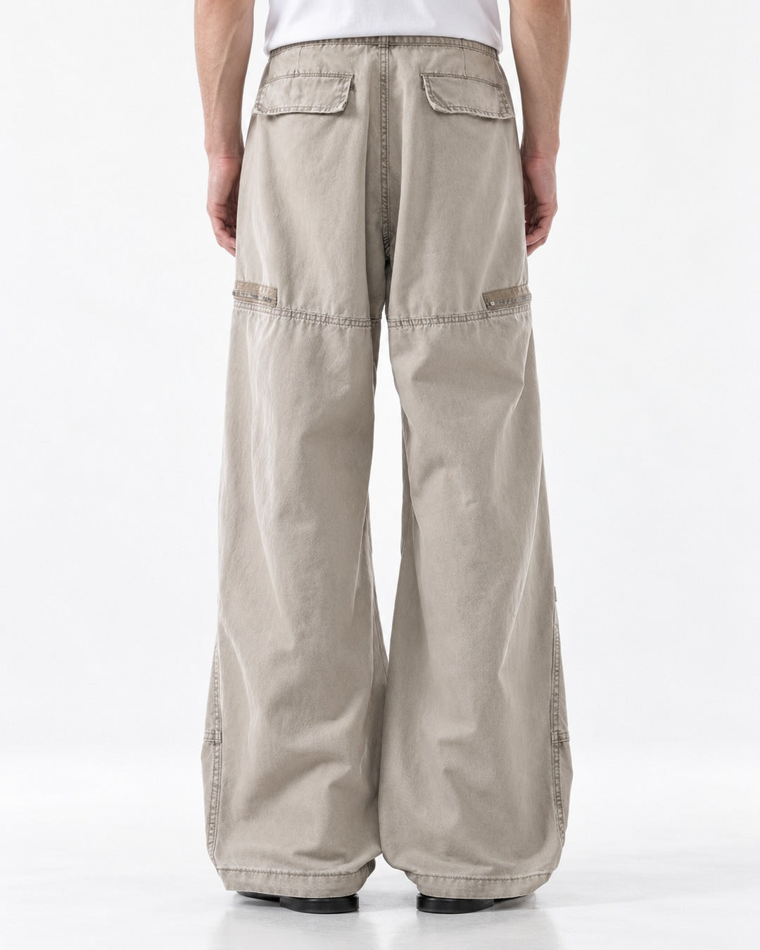 Zip Pocket Drawstring Cargo Pants